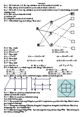 Đề cương ôn tập môn Toán Lớp 2